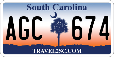SC license plate AGC674