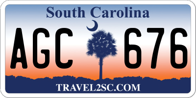 SC license plate AGC676