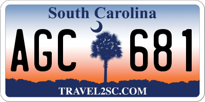 SC license plate AGC681