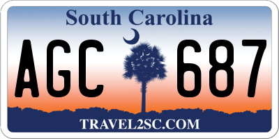 SC license plate AGC687