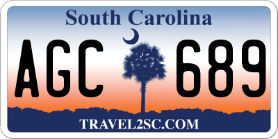 SC license plate AGC689