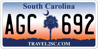 SC license plate AGC692