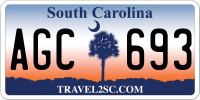 SC license plate AGC693