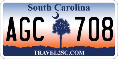 SC license plate AGC708