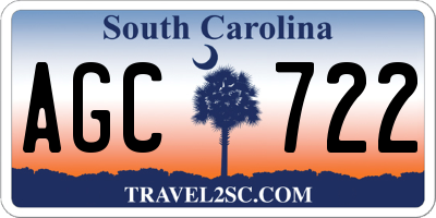 SC license plate AGC722
