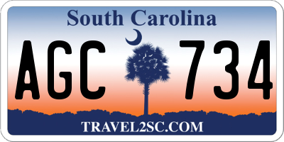 SC license plate AGC734