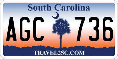 SC license plate AGC736