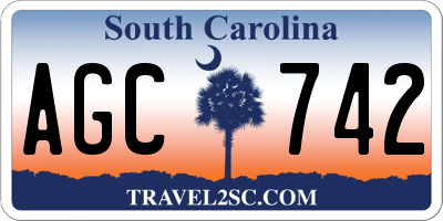 SC license plate AGC742