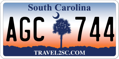 SC license plate AGC744