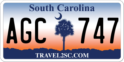 SC license plate AGC747