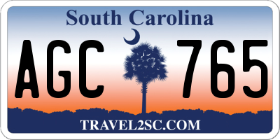 SC license plate AGC765