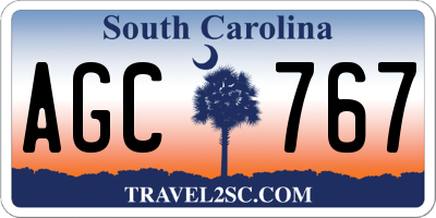 SC license plate AGC767