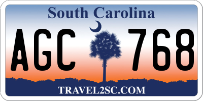 SC license plate AGC768