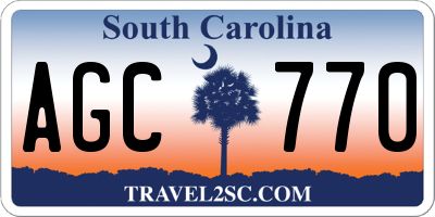 SC license plate AGC770