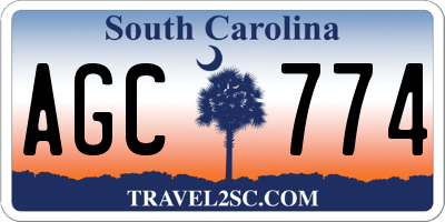 SC license plate AGC774