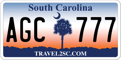 SC license plate AGC777