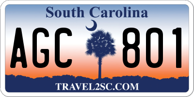 SC license plate AGC801
