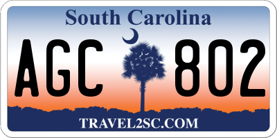 SC license plate AGC802