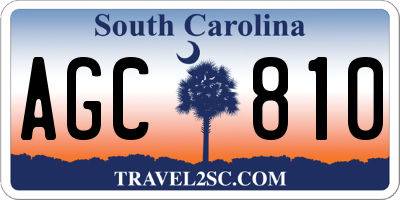 SC license plate AGC810