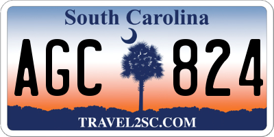 SC license plate AGC824