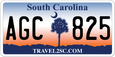 SC license plate AGC825