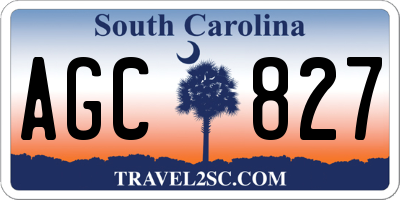 SC license plate AGC827