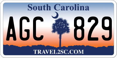 SC license plate AGC829