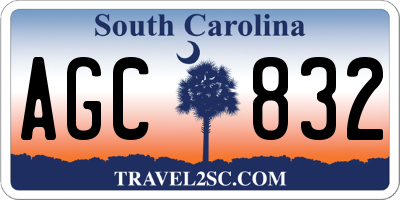 SC license plate AGC832