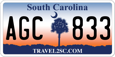 SC license plate AGC833