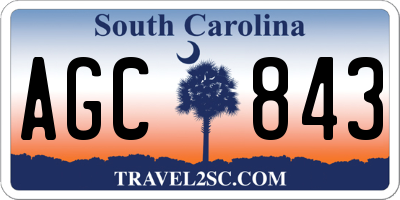SC license plate AGC843