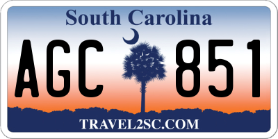 SC license plate AGC851