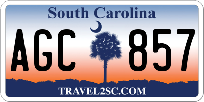 SC license plate AGC857