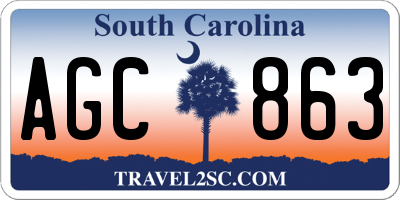 SC license plate AGC863