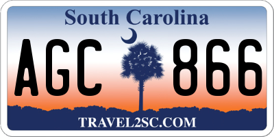 SC license plate AGC866