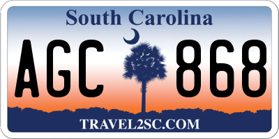 SC license plate AGC868