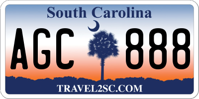 SC license plate AGC888
