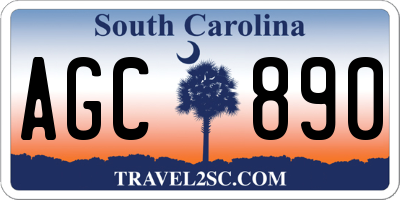 SC license plate AGC890