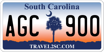 SC license plate AGC900
