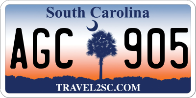 SC license plate AGC905