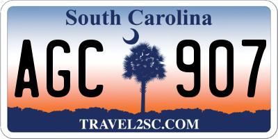 SC license plate AGC907