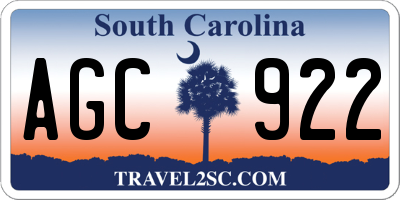 SC license plate AGC922