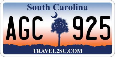 SC license plate AGC925