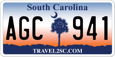 SC license plate AGC941