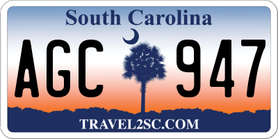 SC license plate AGC947