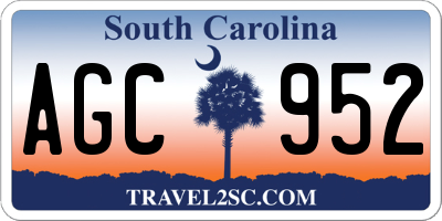 SC license plate AGC952