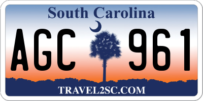 SC license plate AGC961