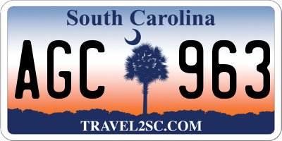 SC license plate AGC963
