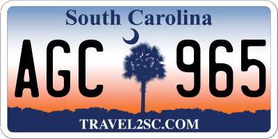 SC license plate AGC965