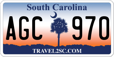 SC license plate AGC970