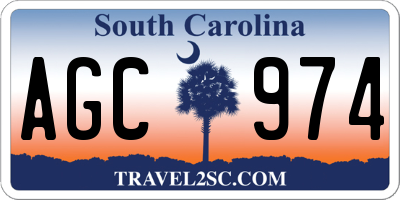 SC license plate AGC974
